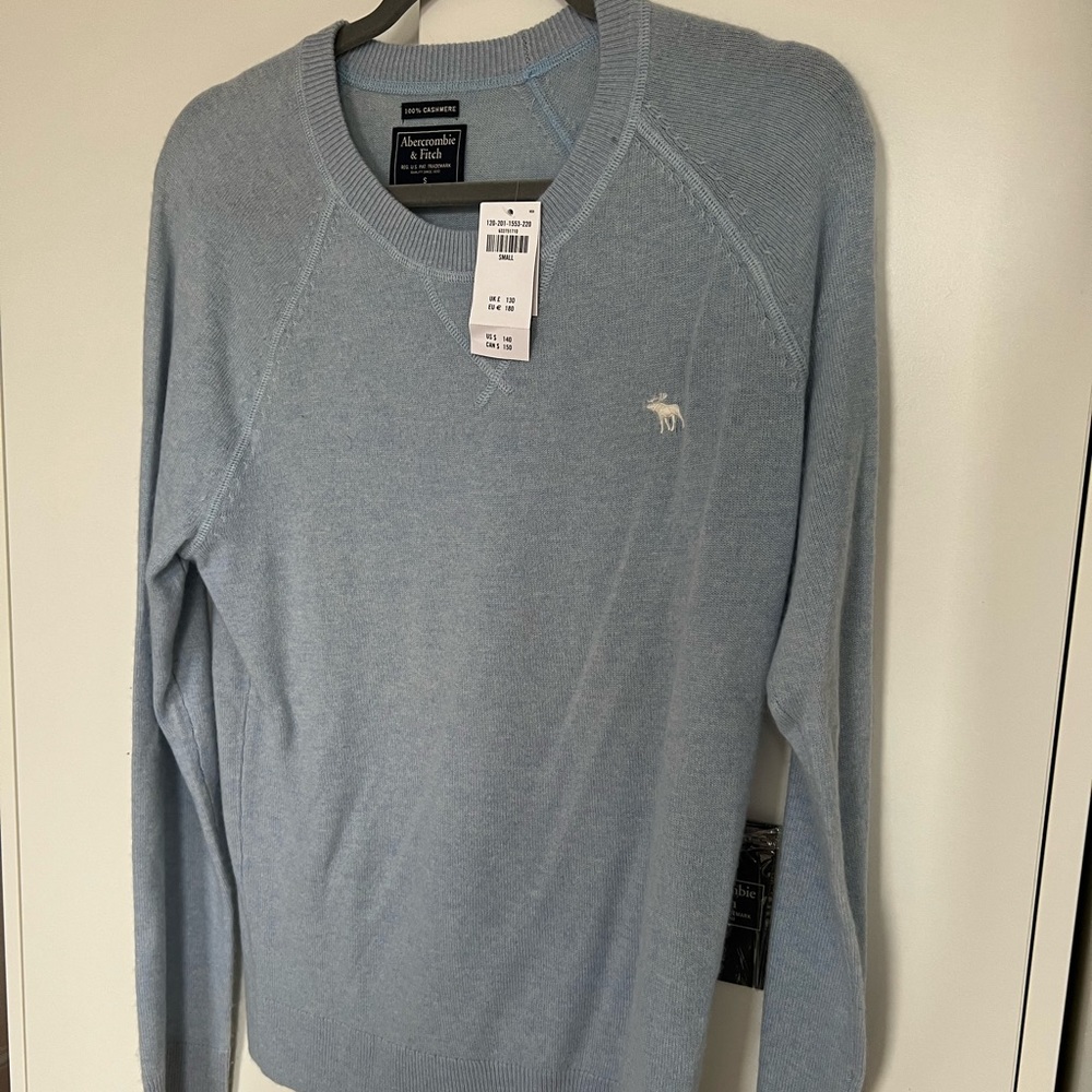 Brand NEW Abercrombie Men’s Cashmere Sweater | Light Blue | Size Small